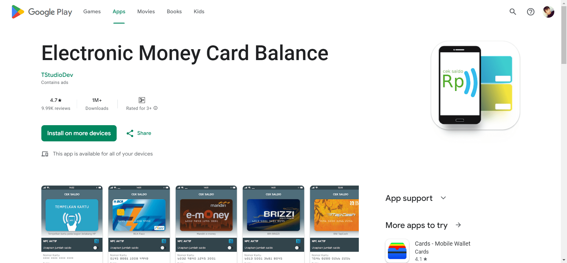 Aplikasi Cek Saldo E-Toll dan E-Money Electronic Money Card Balance