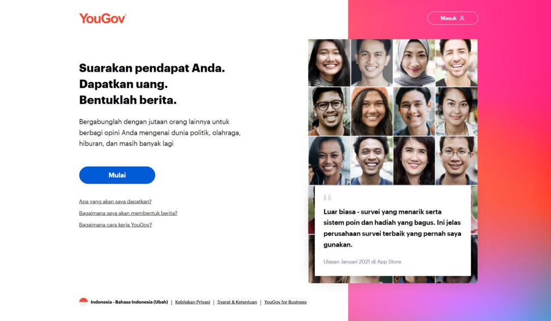 Situs Penghasil Uang YouGov Indonesia
